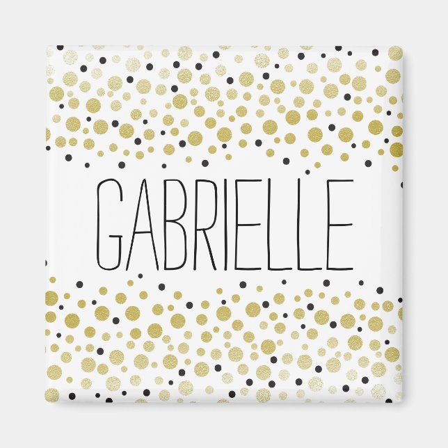 Gold Confetti Dots Magnet (Front)