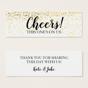 Gold Confetti Drink Ticket Cards