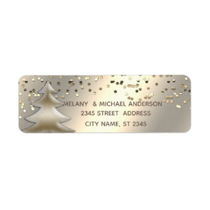 Gold confetti elegant Christmas tree holiday