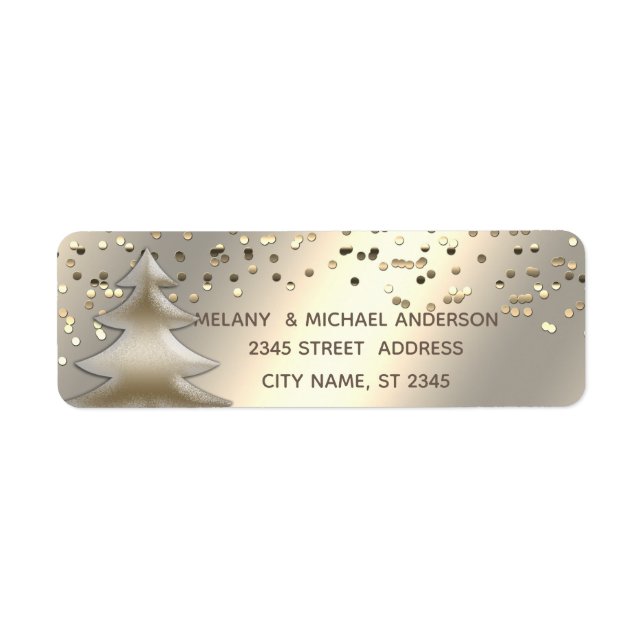 Gold confetti elegant Christmas tree holiday (Front)