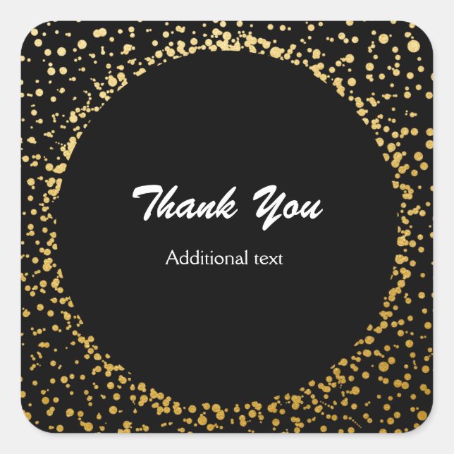 Gold Confetti Elegant Glamour Dots Favour Stickers (Front)