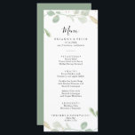 Gold Confetti Eucalyptus Foliage Dinner Menu<br><div class="desc">This gold confetti eucalyptus foliage dinner menu card is perfect for a rustic wedding. The design features watercolor eucalyptus green foliage with gold confetti.

This menu can be used for a wedding reception,  rehearsal dinner,  bridal shower or any event.</div>