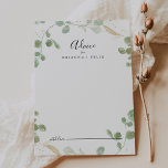 Gold Confetti Eucalyptus Foliage Wedding  Advice Card<br><div class="desc">This gold confetti eucalyptus foliage wedding advice card is perfect for a rustic wedding. The design features watercolor eucalyptus green foliage with gold confetti. These cards are perfect for a wedding, bridal shower, baby shower, graduation party & more. Personalize the cards with the names of the bride and groom, parents-to-be...</div>