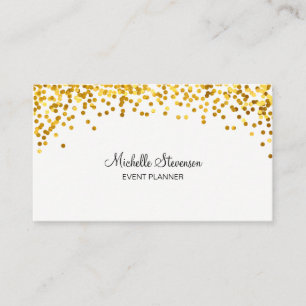 Gold Confetti Event Planner Cartes de visite