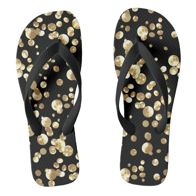 Gold confetti . flip flops (Footbed)