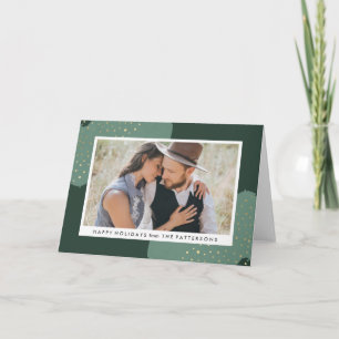 Gold Confetti Folded Holiday Photo Card
