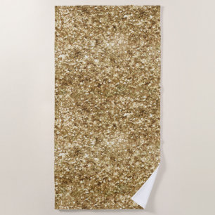 Gold Confetti Glitter Beach Towel