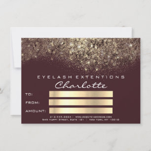 Gold Confetti Glitter Burgundy Certificate Gift