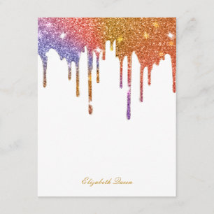 Gold Confetti Glitter Drip Invitation Stationery