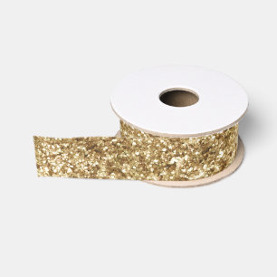 Gold Confetti Glitter Grosgrain Ribbon