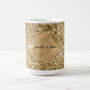 Gold Confetti Glitter Heart Coffee Mug