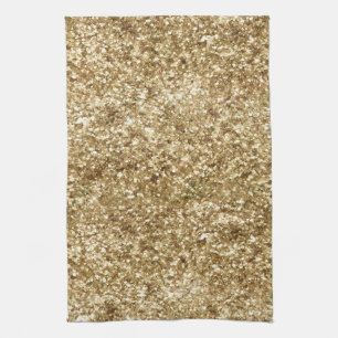 Gold Confetti Glitter Kitchen Towel