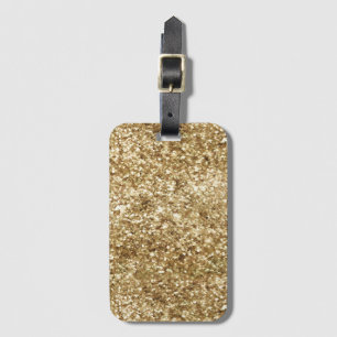 Gold Confetti Glitter Luggage Tag