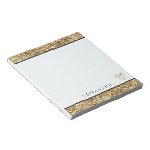 Gold Confetti Glitter Notepad