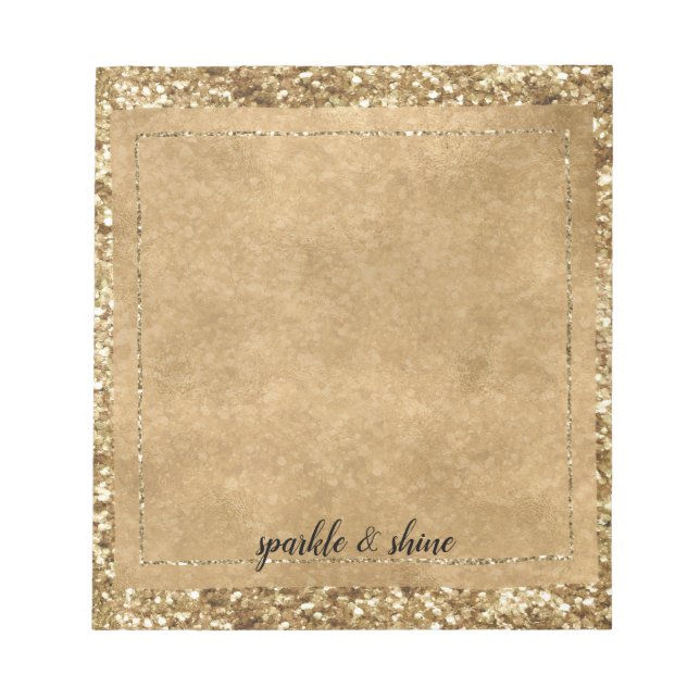 Gold Confetti Glitter Notepad (Front)