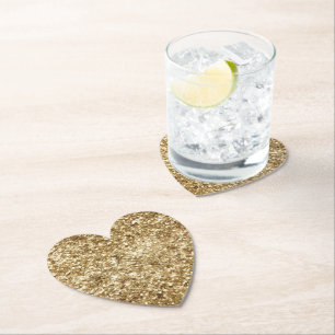 Gold Confetti Glitter Paper Coaster
