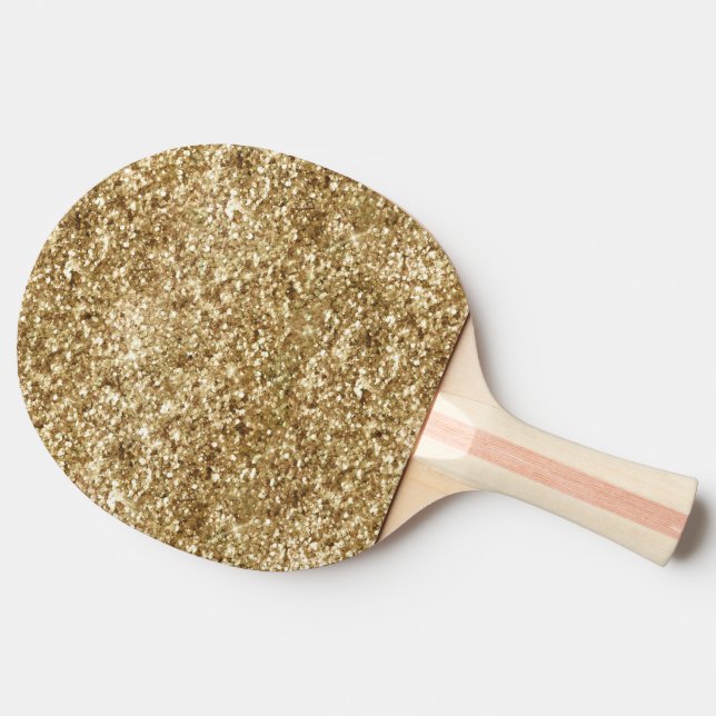 Gold Confetti Glitter Ping Pong Paddle (Side)