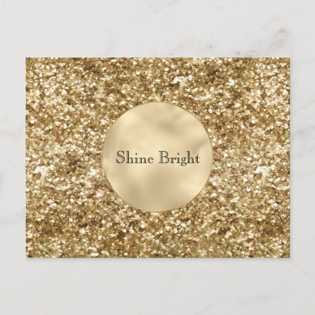 Gold Confetti Glitter Postcard (Front)