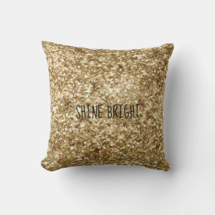 Gold Confetti Glitter Throw Pillow