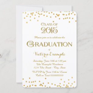 Gold Confetti Graduation Announcement