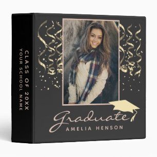 Gold Confetti Graduation Graduate Photo Album Binder