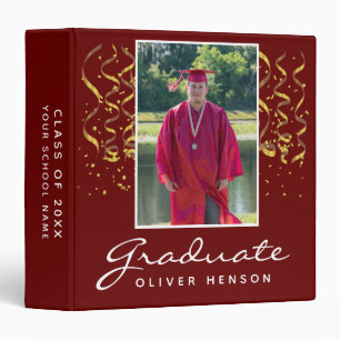 Gold Confetti Graduation Graduate Photo Album Binder
