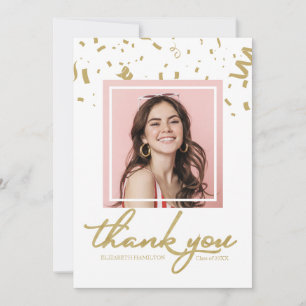 Gold Confetti Graduation Merci photo