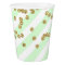 Gold Confetti Light Mint Green Stripes Cups