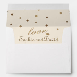 Gold Confetti Love Champagne Wedding Envelopes