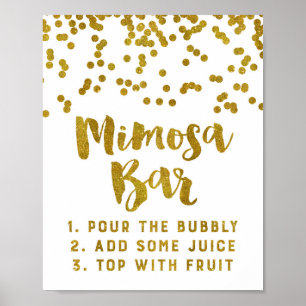 Gold Confetti Mimosa Bar Sign Wedding