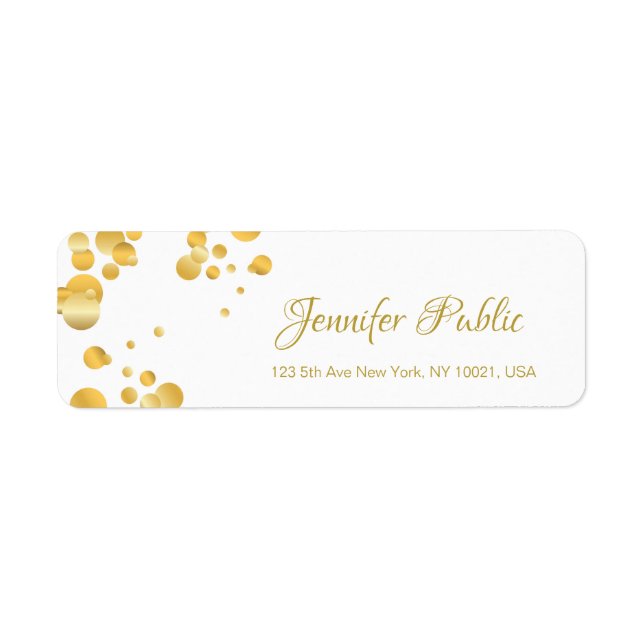 Gold Confetti moderne manuscrit Modèle élégant (Devant)