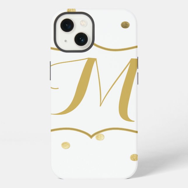 Gold Confetti Monogram IPAD Mini Case (Back)