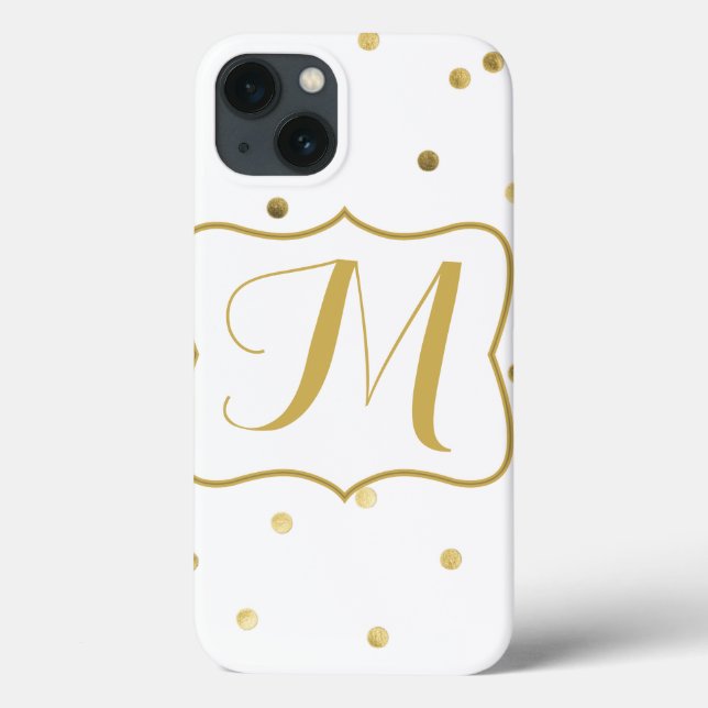 Gold Confetti Monogram IPAD Mini Case (Back)