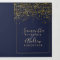 gold confetti  navy blue typography photo wedding