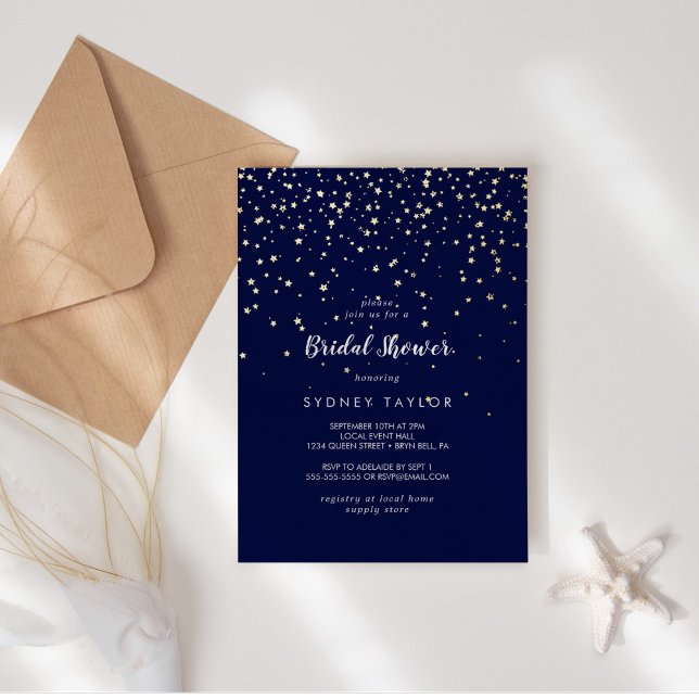 Gold Confetti|Navy Bridal Shower Gold (Creator Uploaded)