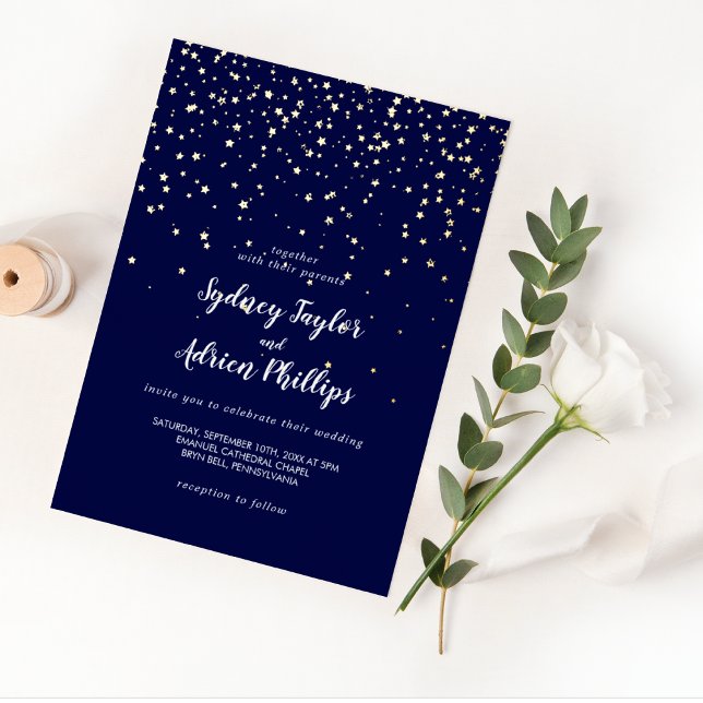 Gold Confetti|Navy Casual Wedding Gold (Creator Uploaded)