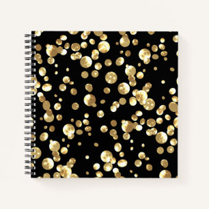 Gold confetti notebook