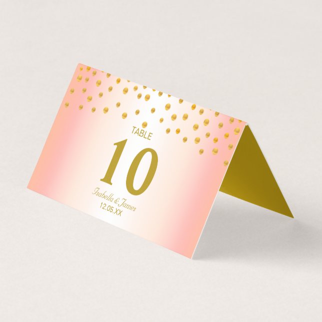 Gold Confetti on Black & Rose Gold Wedding (Front)
