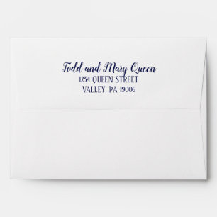 Gold Confetti on Navy Blue Retirement Invitation Envelope