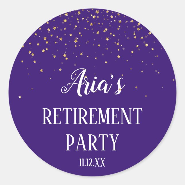 Gold Confetti on Purple Envelope Seal (Front)