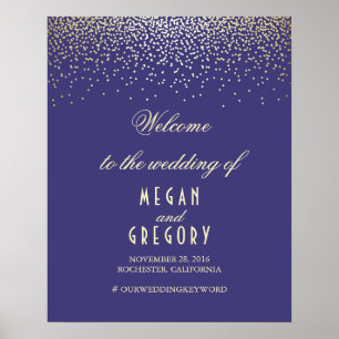 Gold Confetti Particules Marine Mariage Affiche de