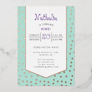 Gold confetti pastel birthday postcard