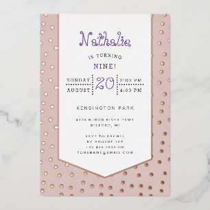 Gold confetti pastel birthday postcard