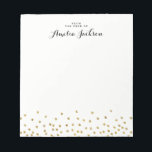 Gold Confetti Personalized Notepad Stationery<br><div class="desc">More pretty Notepads in the Little Bayleigh Store!</div>