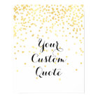 Gold confetti Personalized quote art print custom