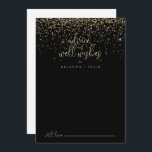 Gold Confetti Script Wedding Well Wishes  Advice Card<br><div class="desc">This gold confetti script wedding well wishes advice card is perfect for a rustic wedding. The simple and elegant design features sparkling gold confetti coupled with a stylish script typography. These cards are perfect for a wedding, bridal shower, baby shower, graduation party & more. Personalize the cards with the names...</div>