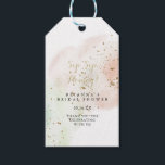 Gold Confetti Sip Sip Hooray Bridal Shower  Gift Tags<br><div class="desc">These gold confetti sip sip hooray bridal shower gift tags are perfect for a rustic wedding shower. The design features a watercolor pink,  green and white background with gold glitter confetti splash.</div>