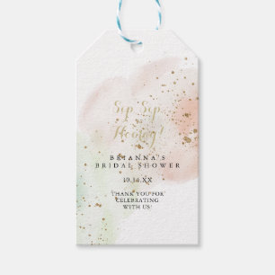 Gold Confetti Sip Sip Hooray Bridal Shower  Gift Tags