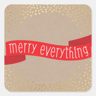 GOLD CONFETTI SNOW PHOTO merry everything banner Square Sticker
