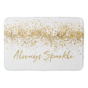 Gold Confetti Sparkle Bath Mat